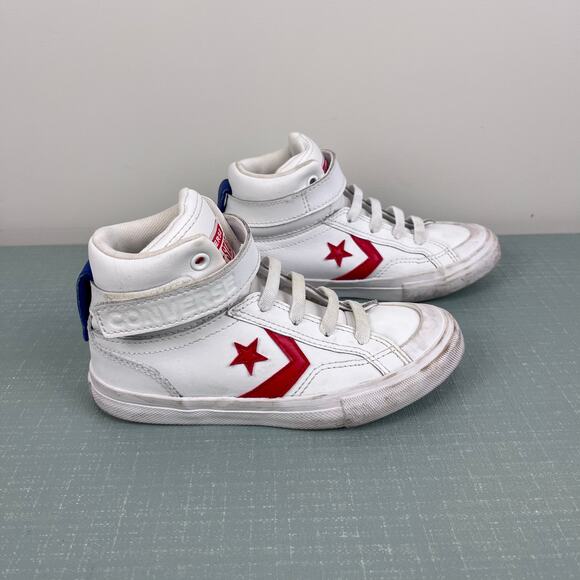Converse Pro Blaze Strap Retro Sport High Top Sneaker White Red 13 - Picture 1 of 10